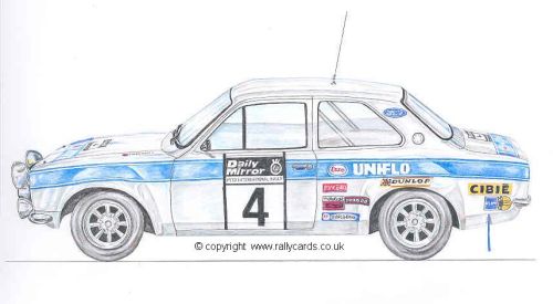 Roger Clark. Uniflow Ford Escort 1972 RAC Rally
